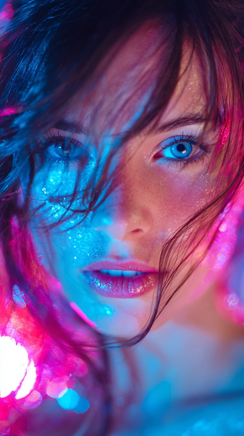 Photo of a very beautiful smiling young Slavic woman in extreme close-up