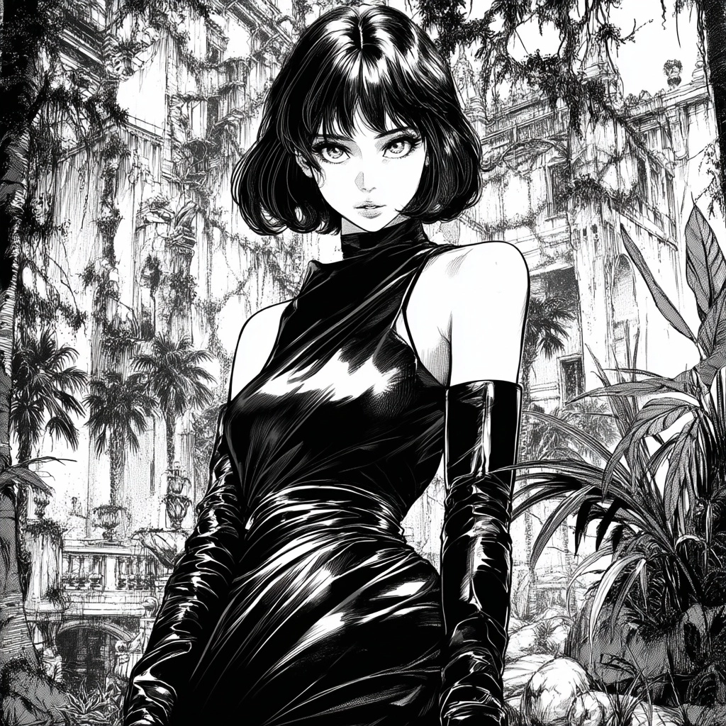 High fashion black and white manga