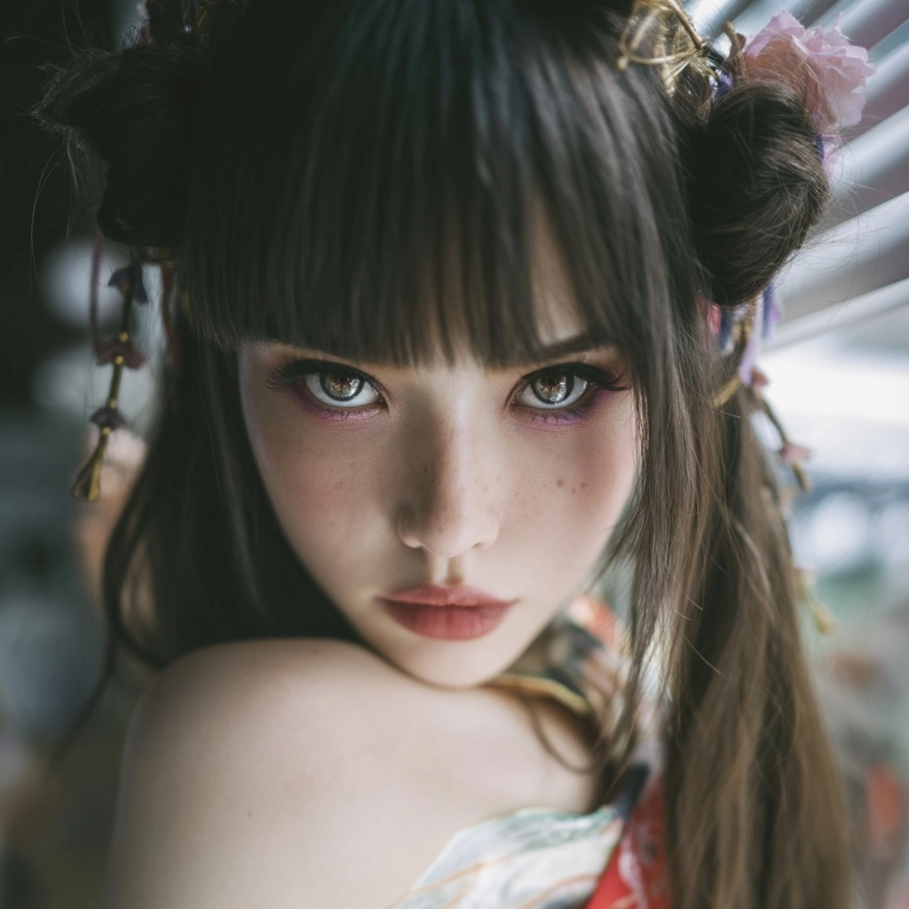 30s japanese girl,hair salon model photo ,long hair,spring color fashion,natural light