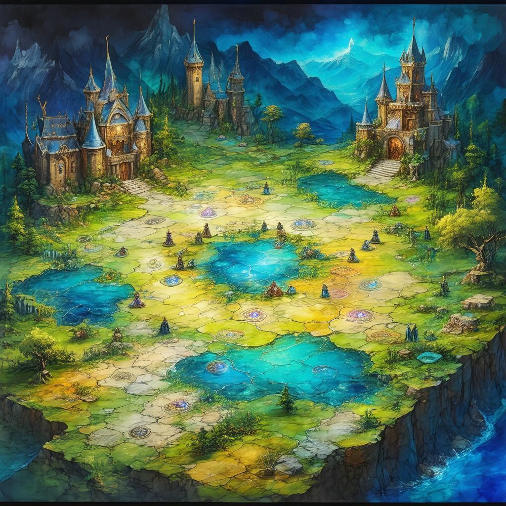 Fantasy Tabletop Board in Delicate Gouache