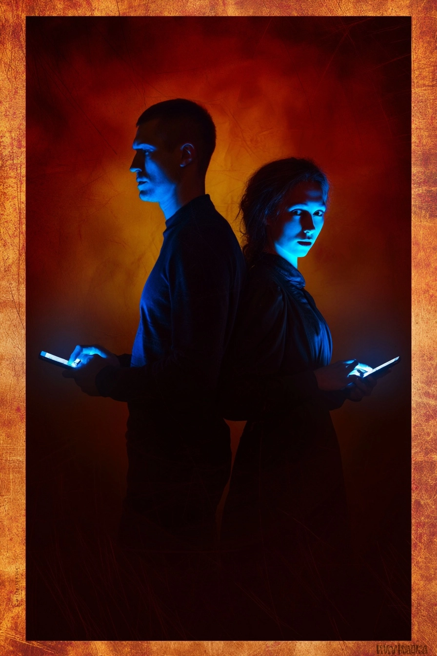 Theater poster for "Anna Karenina", two characters (a beardless man and a woman)
