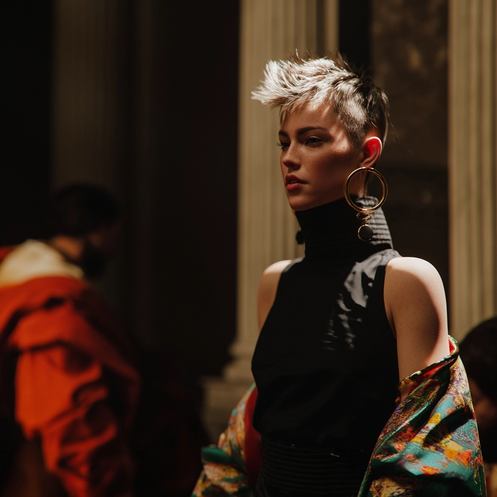 Fashion model, as a Caravaggio inspired 3D render
