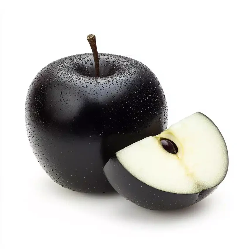 Black Apple On White