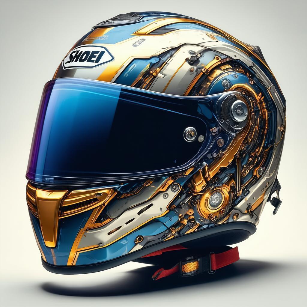 Robotic Shoei MotoGP Helmet as Fresco Mural