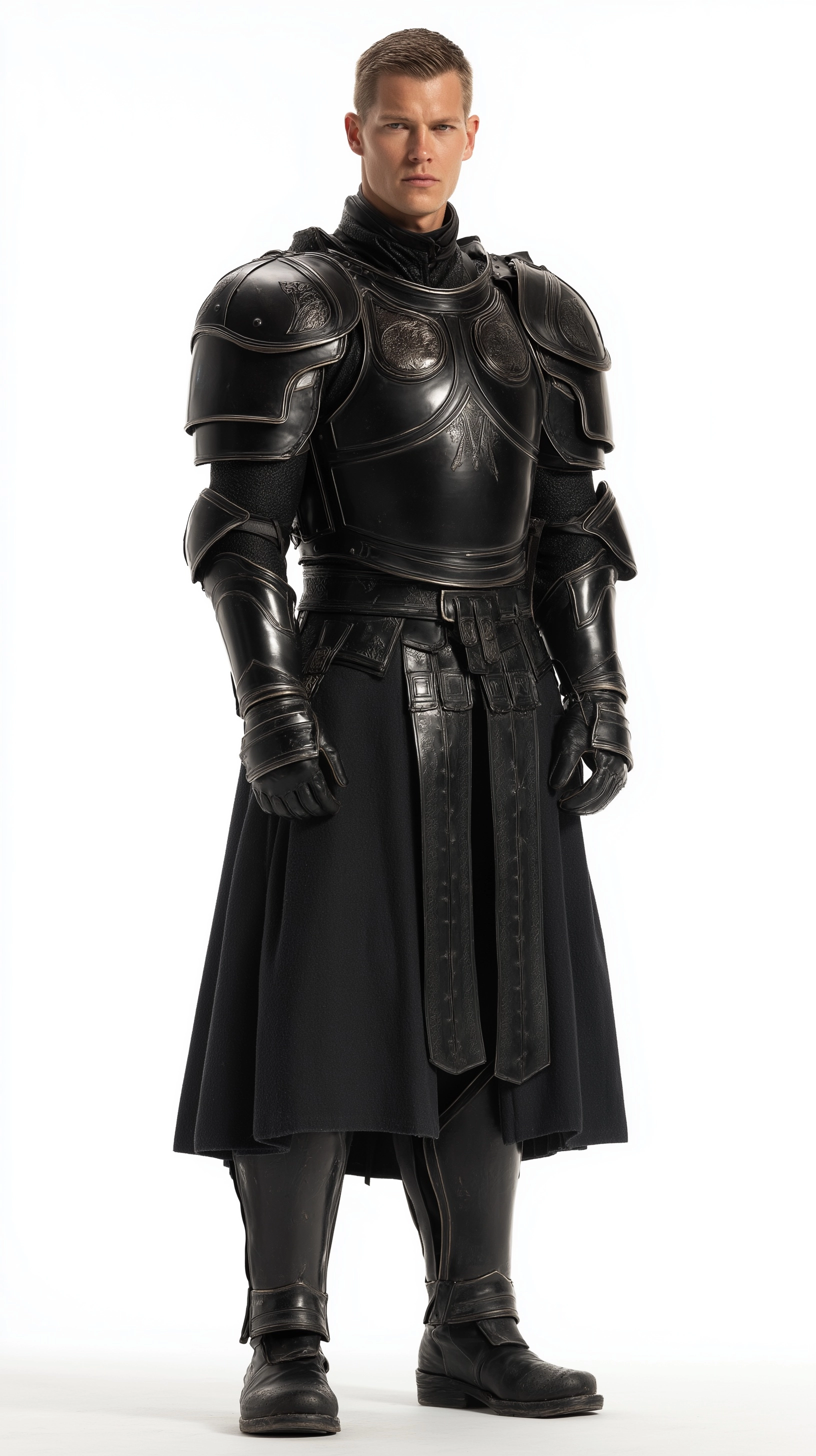 Film still, ultra photorealistic, Medium shot, Full-body portrait, standing pose