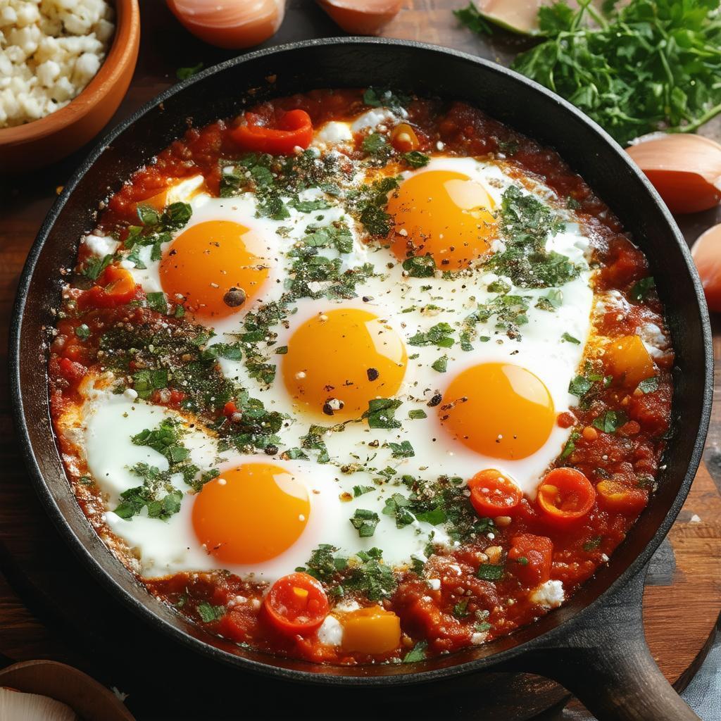 Michelin Shakshuka From Above in Studio Light