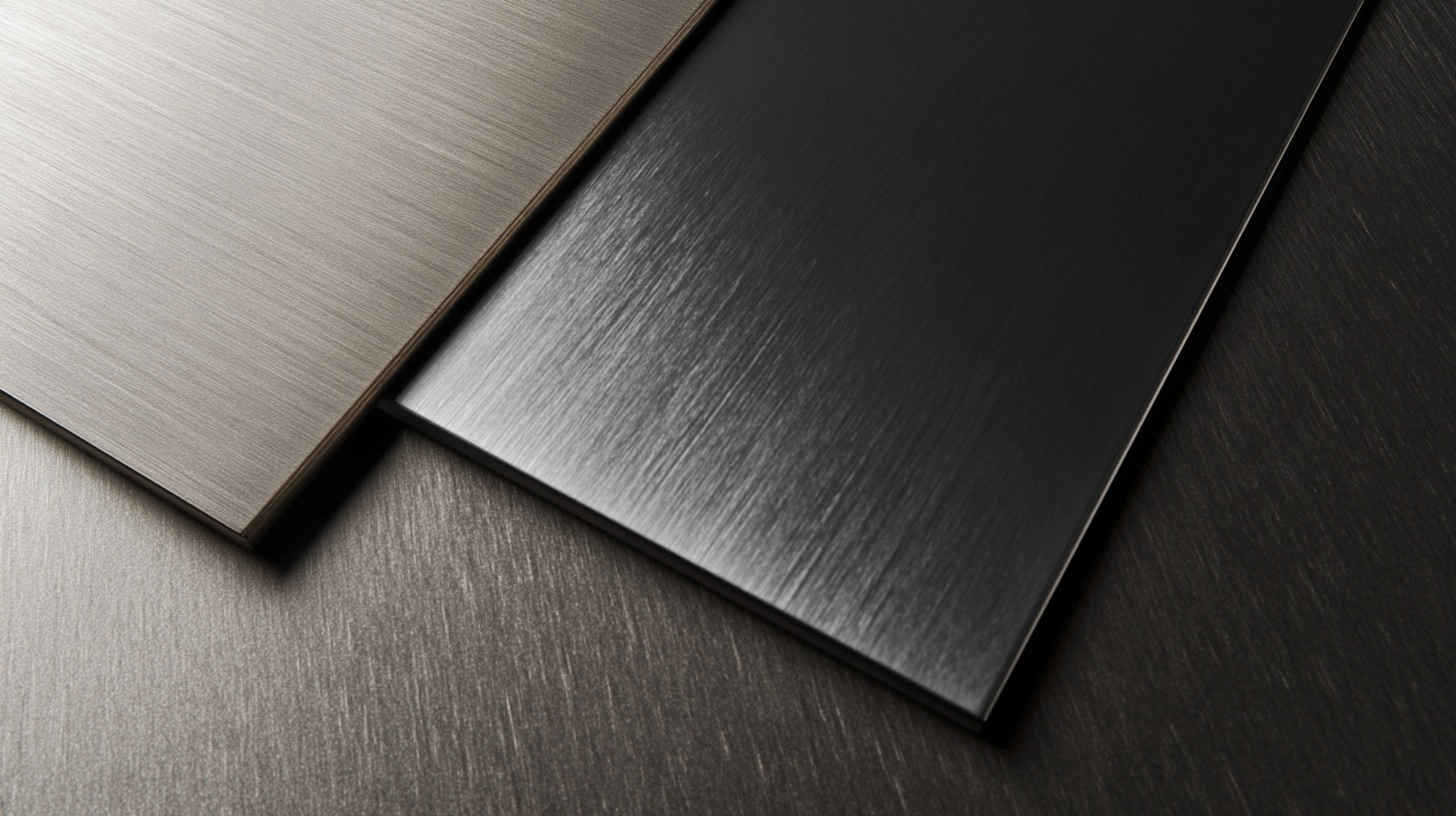 A professional scientific photograph of two surfaces placed diagonally