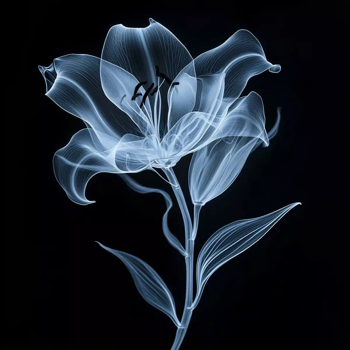X Ray Lily On Black