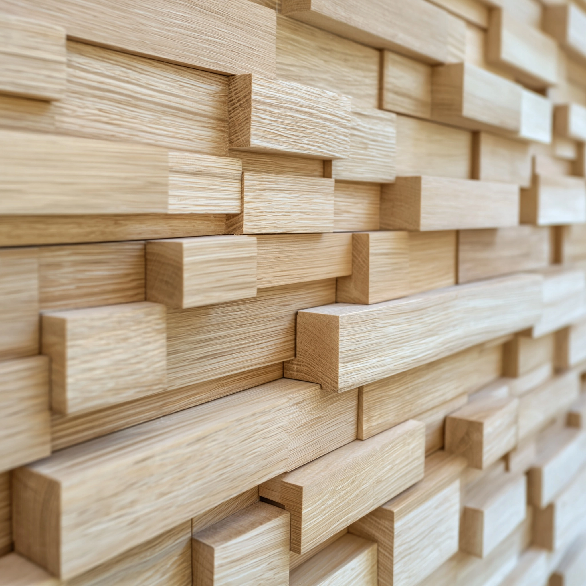 An extreme close-up of a wall with beige expensive wooden material