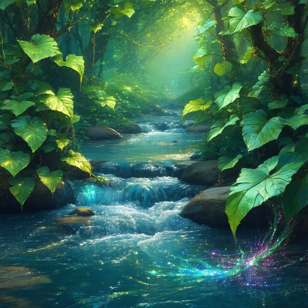 Enchanted Leaves Dancing Toward the Mystic River