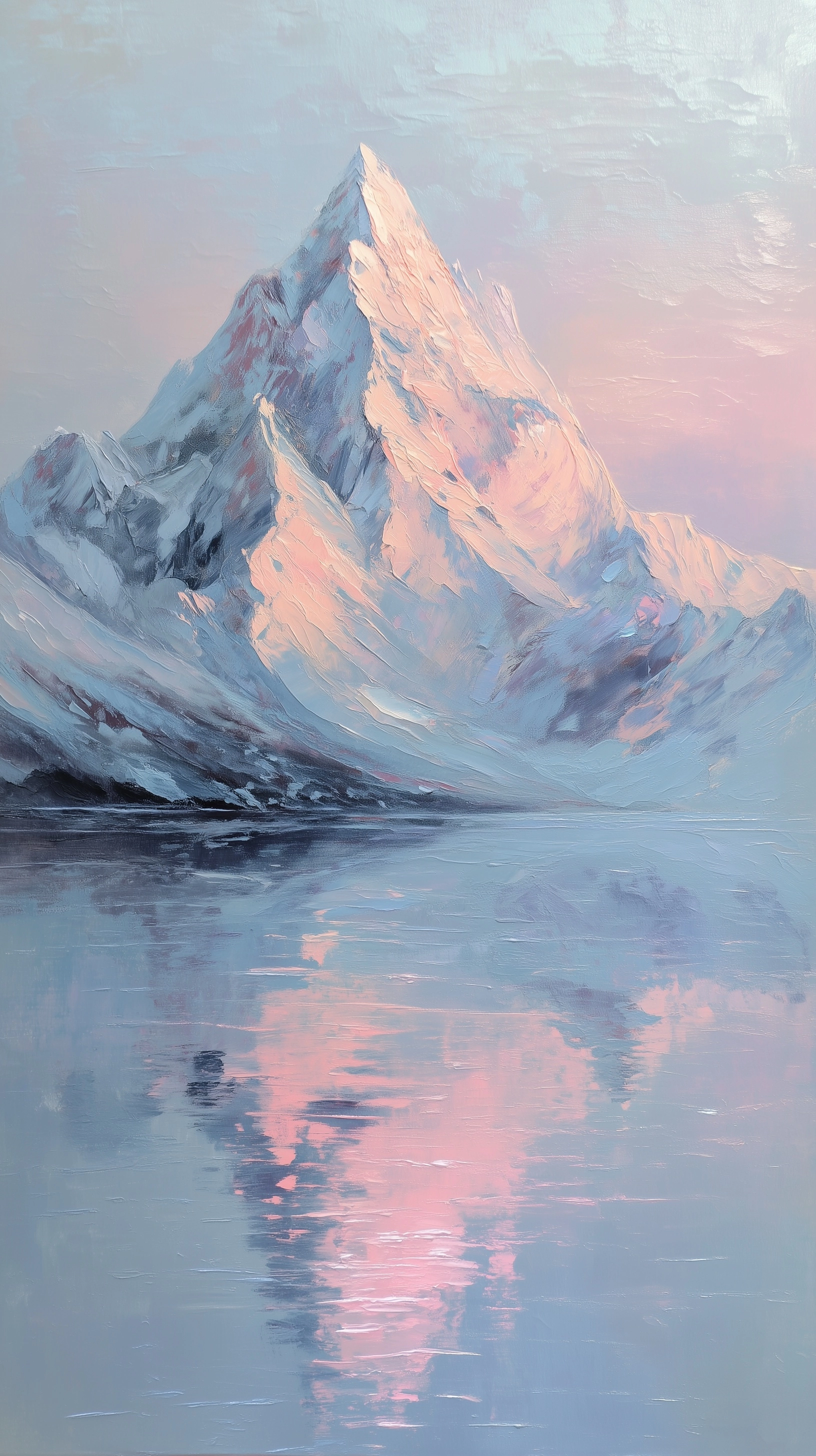 Impressionist oil painting, Monet style, thick coating technique combined with pearlescent pigments