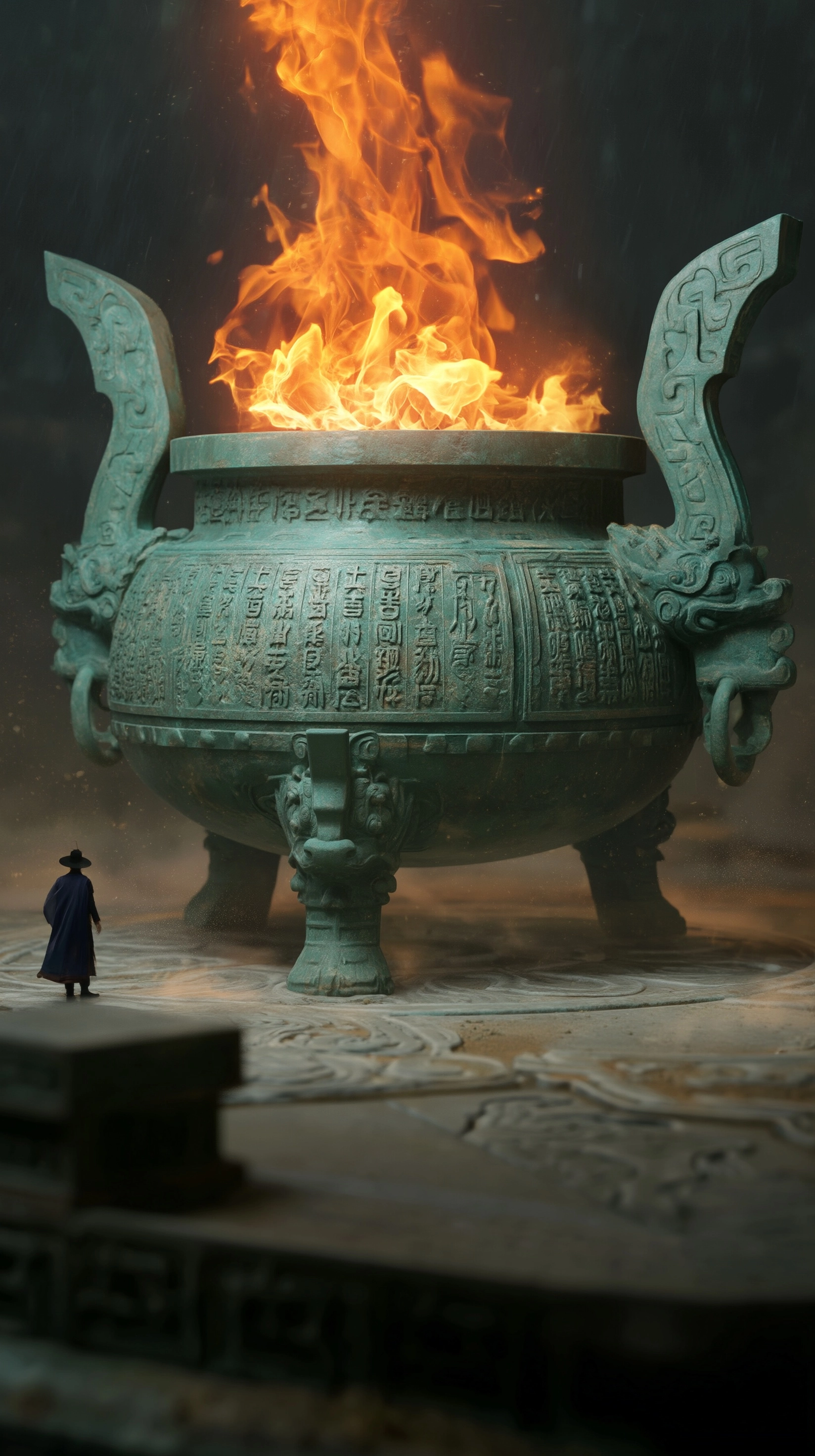 Ancient Mythic Bronze Alchemy Cauldron