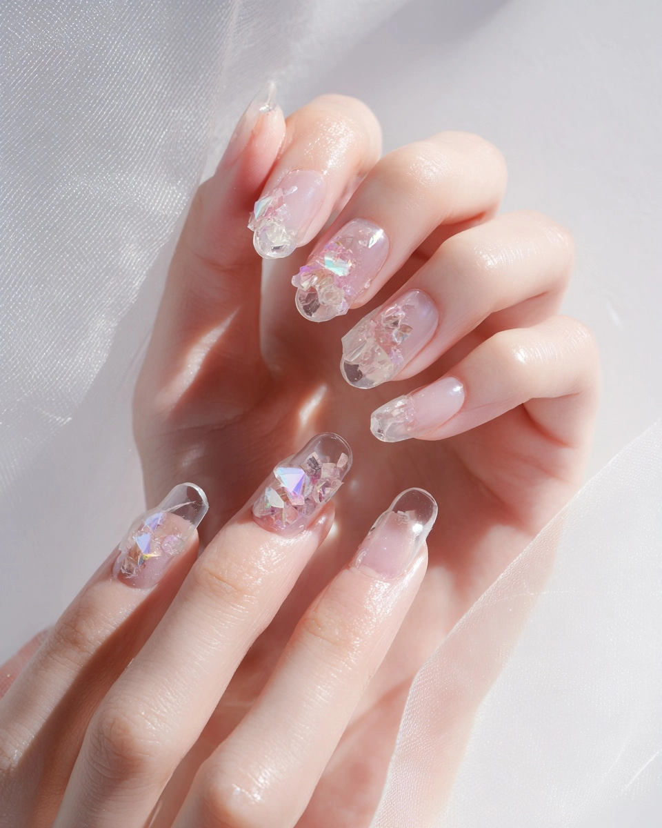 Colorless Thick Glass Resin Nail Art