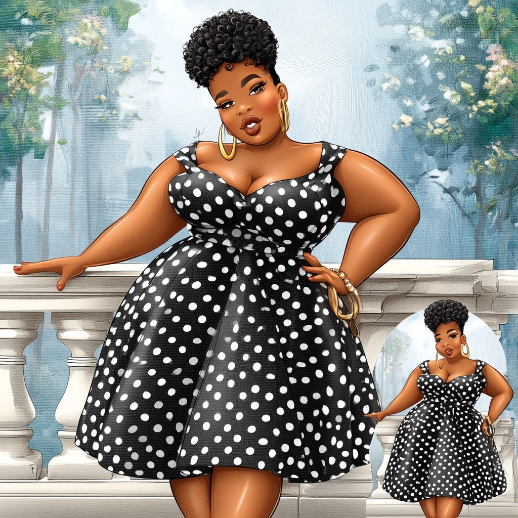 Create an african american lady that is slightly over weight