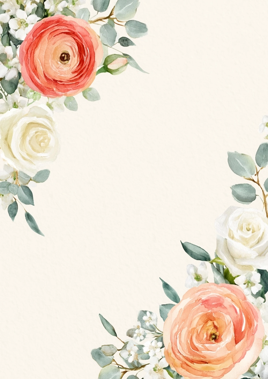 Elegant rehearsal dinner invitation background with a soft romantic garden party aesthetic