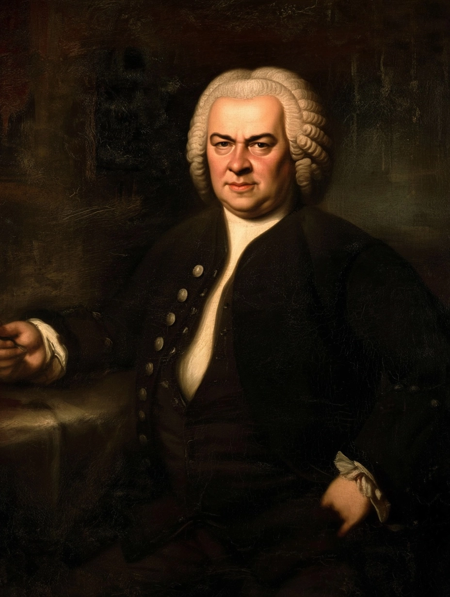 Full-body front portrait of Wolfgang Amadeus Mozart, clearly recognizable