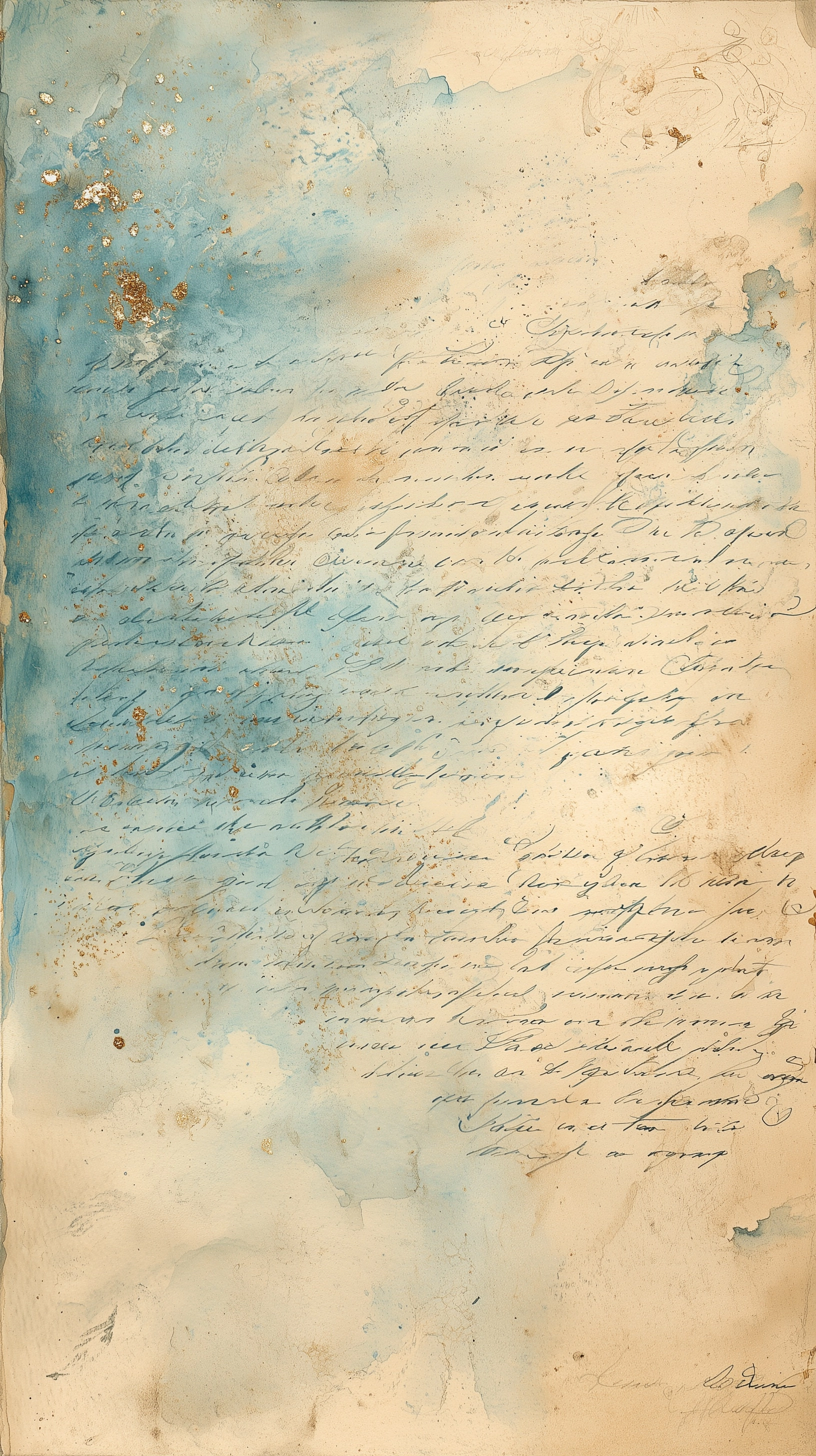 A single flat manuscript page lying still, handwritten in faded blue ink. Paper gently aged but inta