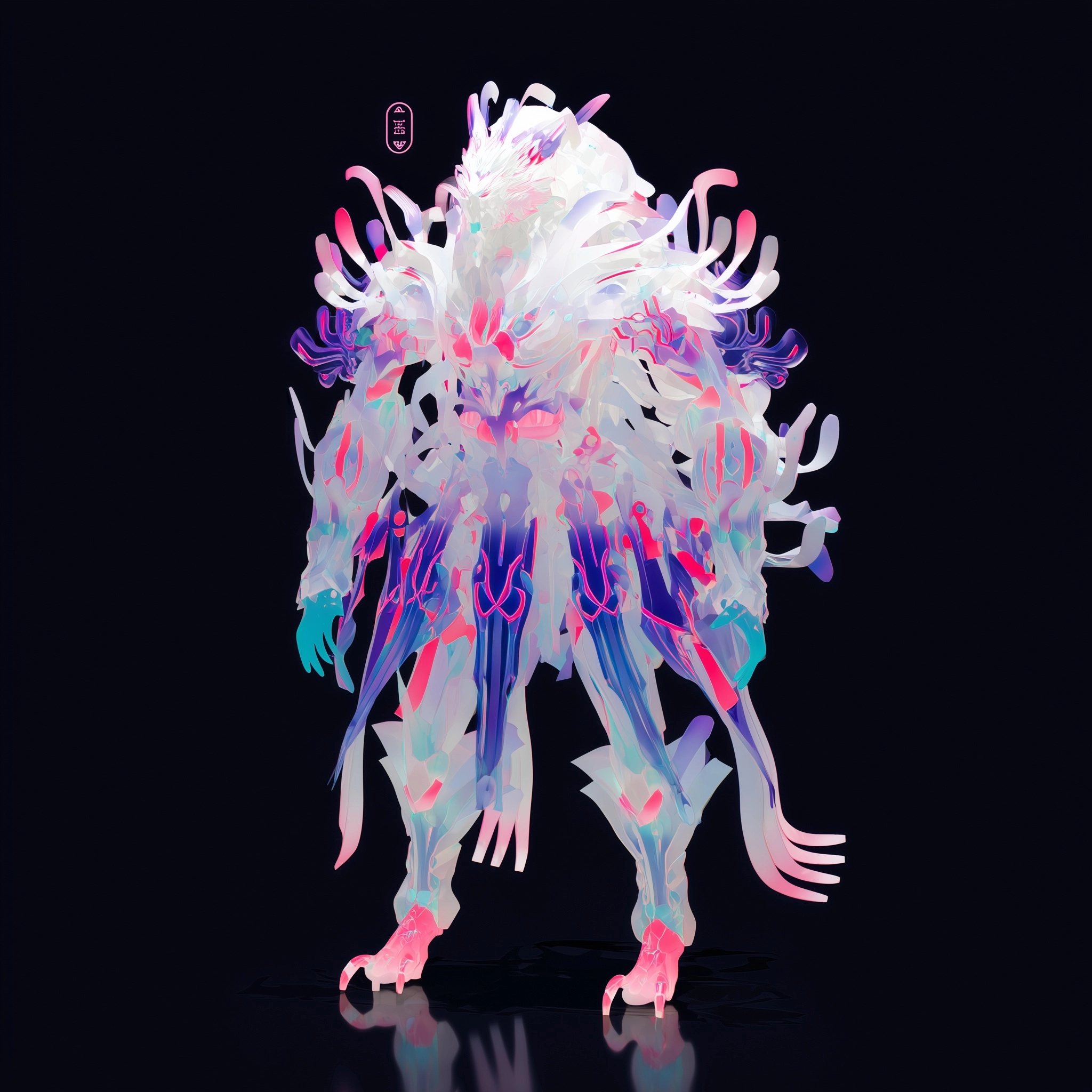 Fantastical humanoid boss monster, sci-fi, menacing, dangerous, intimidating, hostile presence