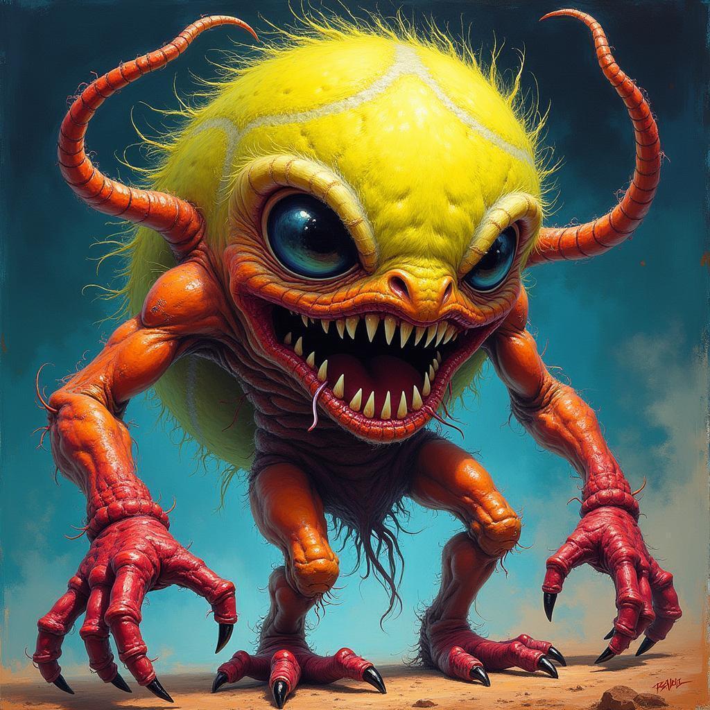 Tennis Ball Monster Alien in Magic Colors