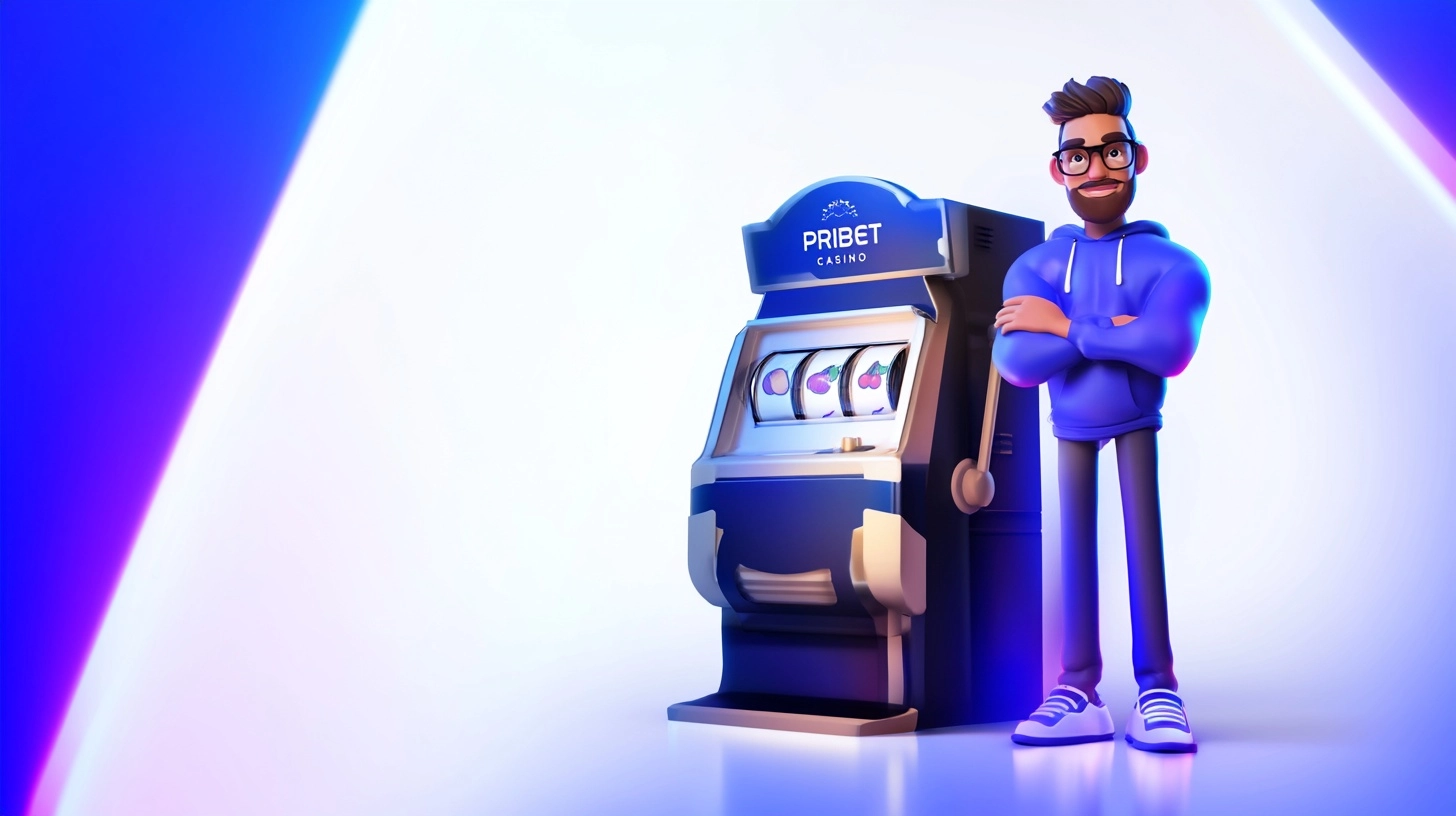 "PriBet Casino" 2D stylized modern character, friendly confident look