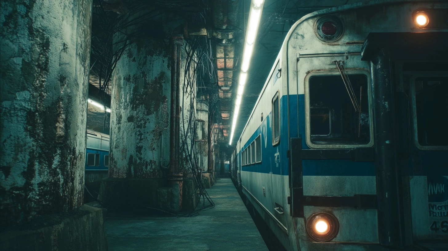 Retro Underground Commuter Rail Platform