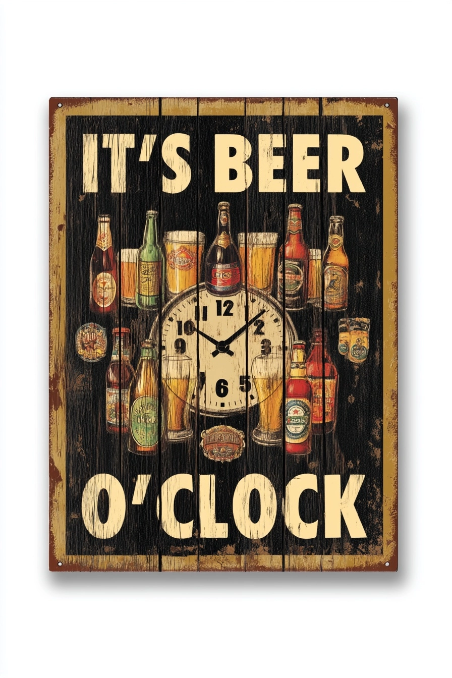 This is a rectangular retro tin sign with a 2D flat print finish
