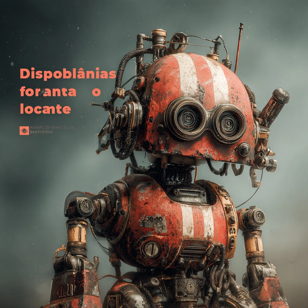 Crie a imagem de máquinas e equipamentos e adicione o texto "Disponível para locação"