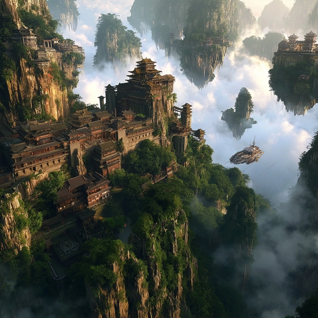Floating Mountain Sect Seen from Above