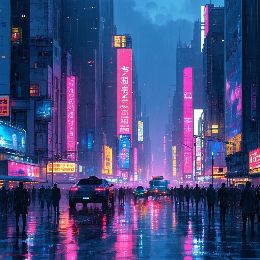 Rain Soaked Cyberpunk City Anime Key Visual