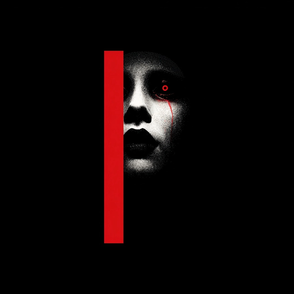Horror Album cover, minimalism, high detail, 8k