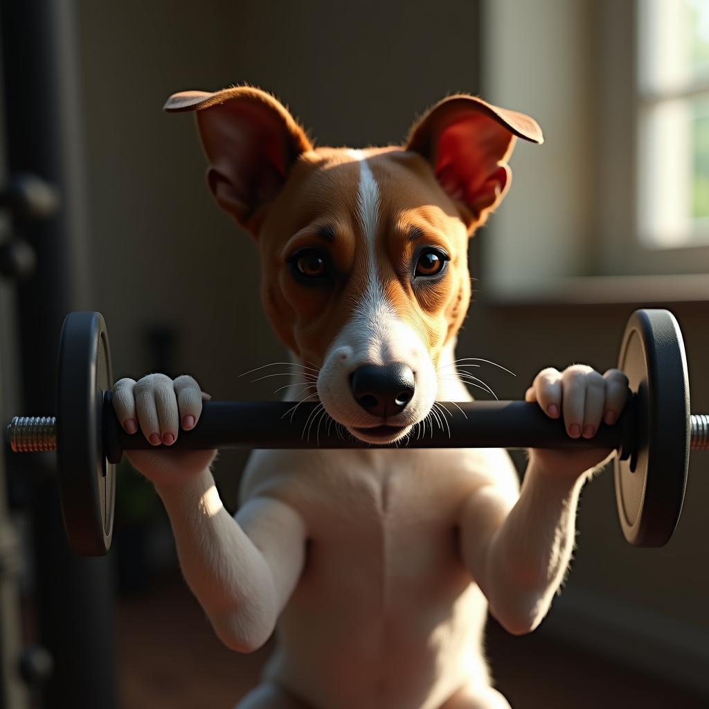 Jack Russell Terrier Pressing Serious Iron