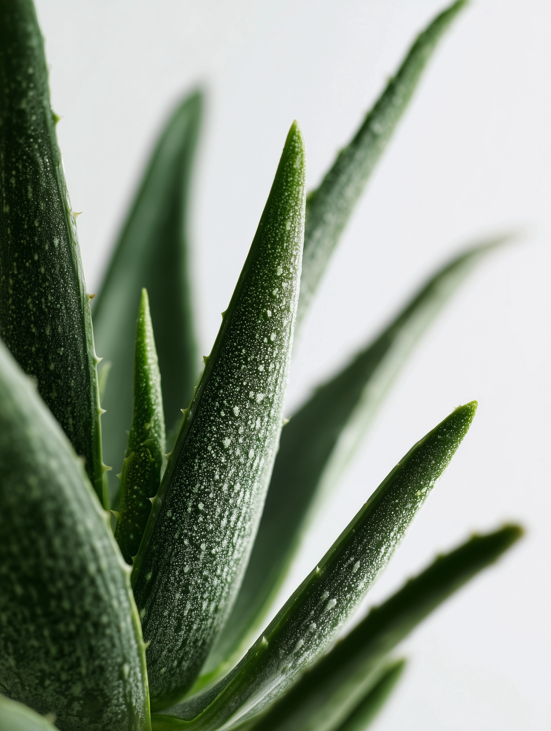 A close-up of the leaves and blades on an aloe vera plant