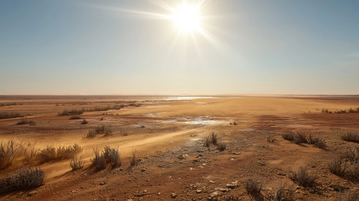 Scorching Empty Badlands Under a Blazing Sun