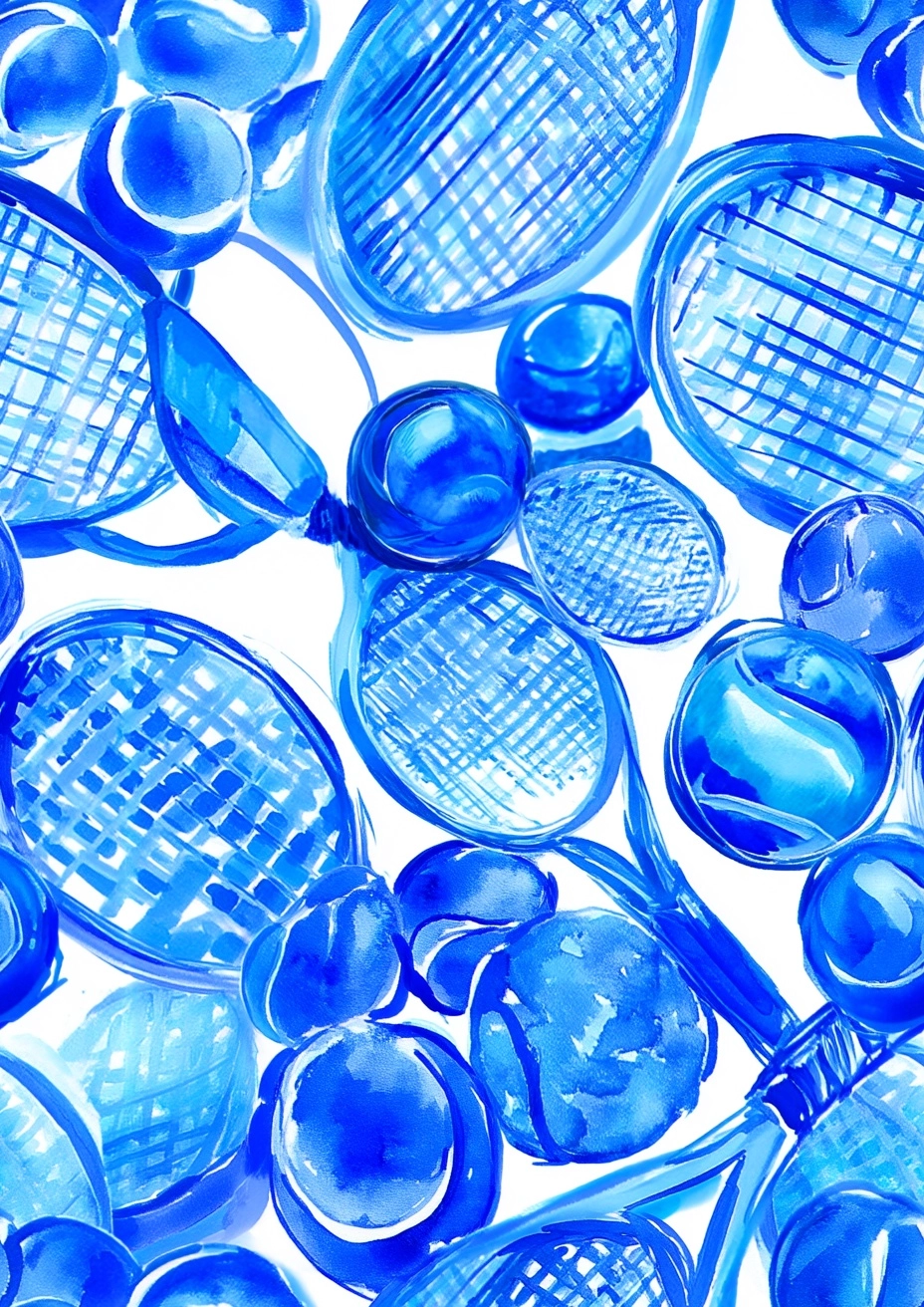 A beautiful spring-time, original preppy print with a tennis theme