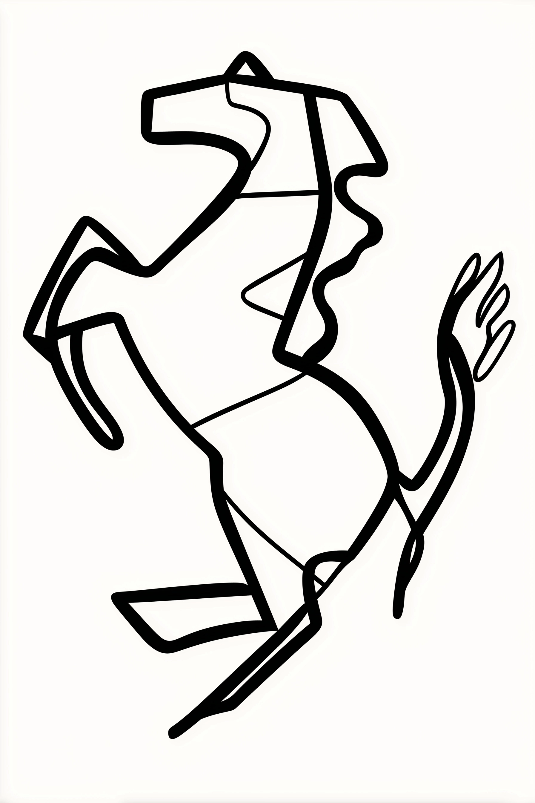 The ferrari logo in the style of pablo picasso