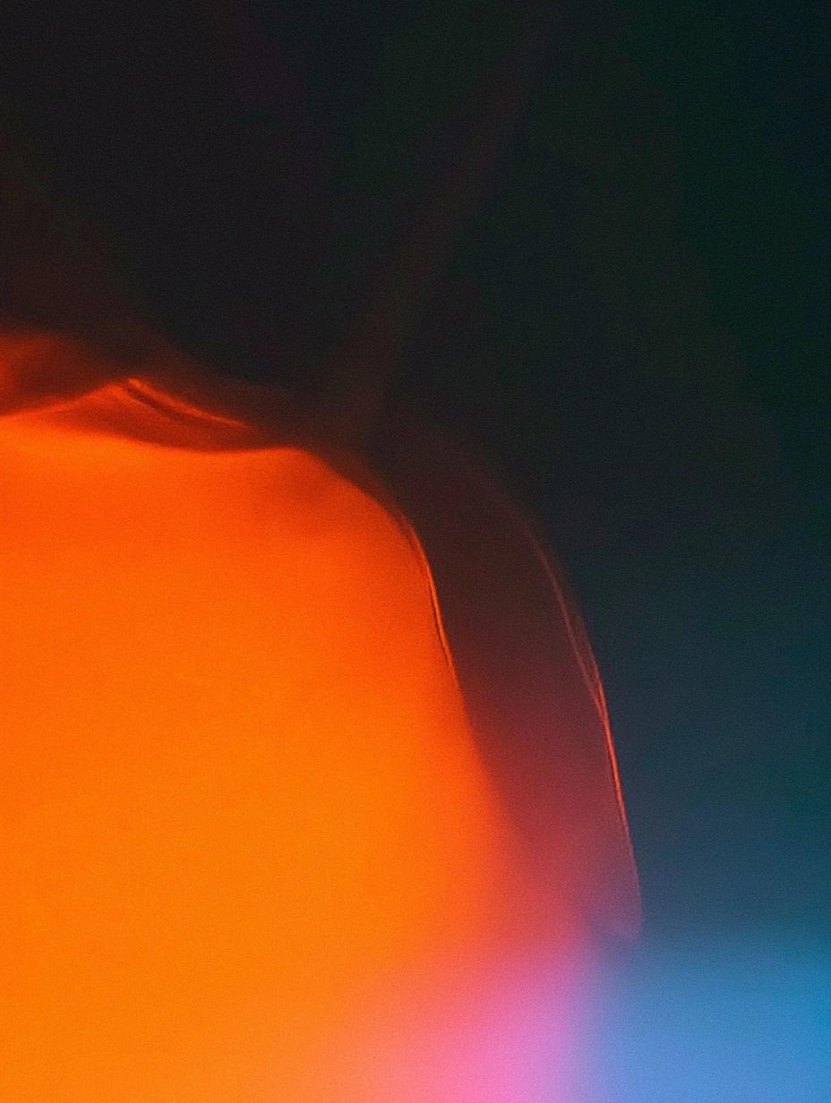 An artistic shot of flares, with dramatic orange and blue lighting gradient, no character