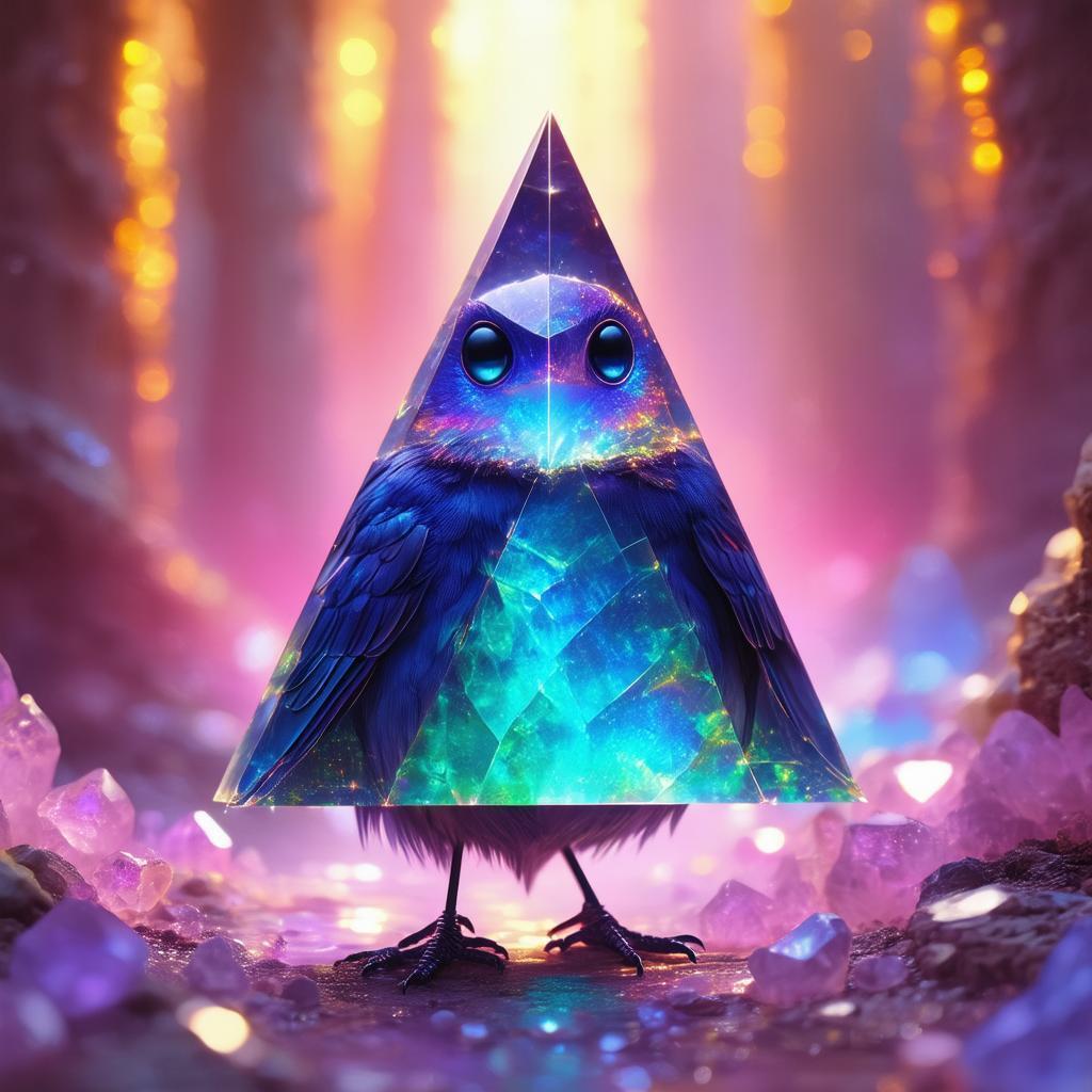 Opal Triangle Headed Bowerbird Monster on Film