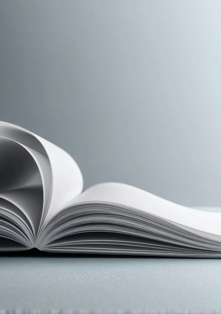 Poster for book presentation event, a close up shot of a part of blank book