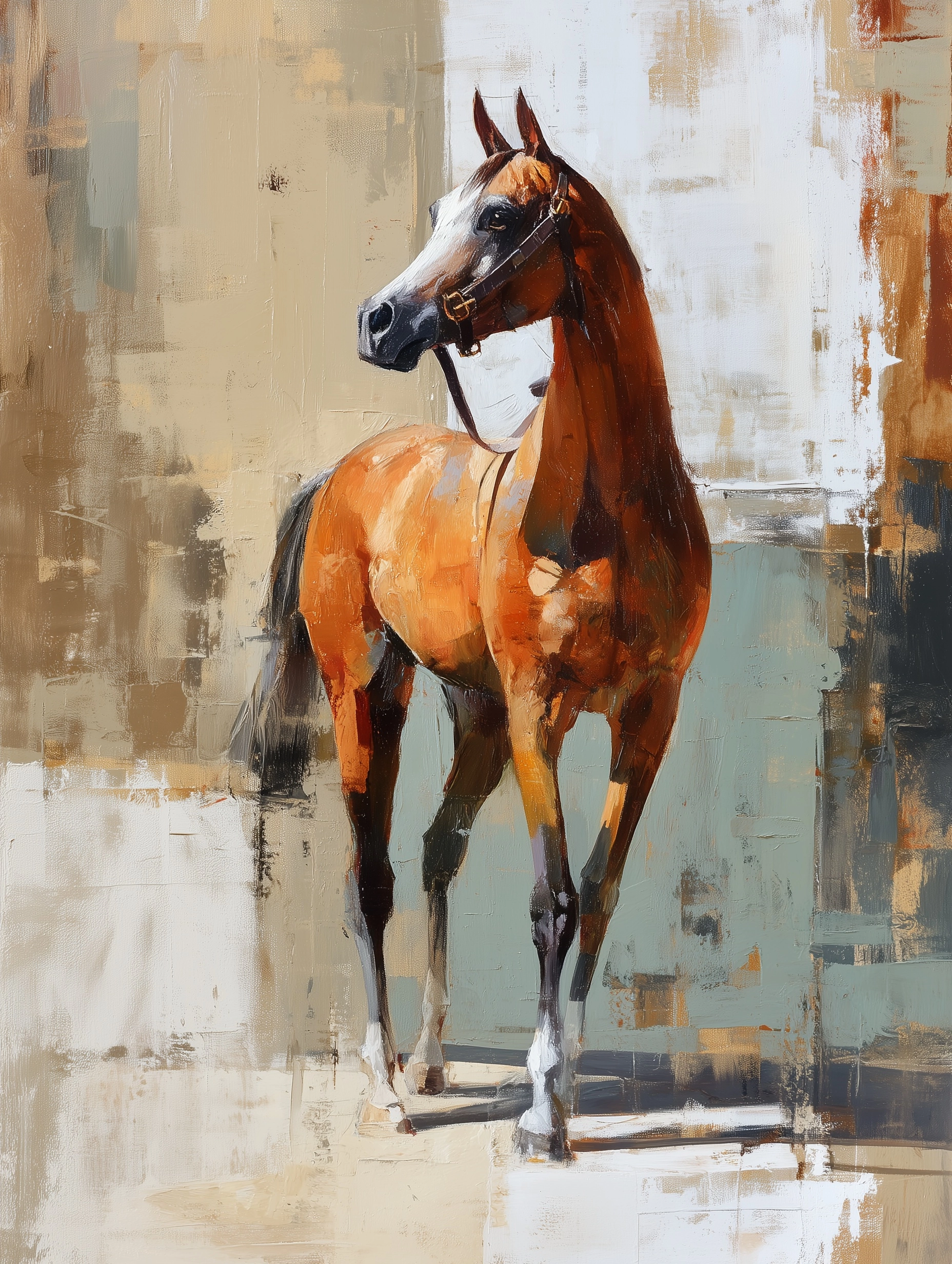 Richard Anderson style oil painting, expressive contemporary figurative composition