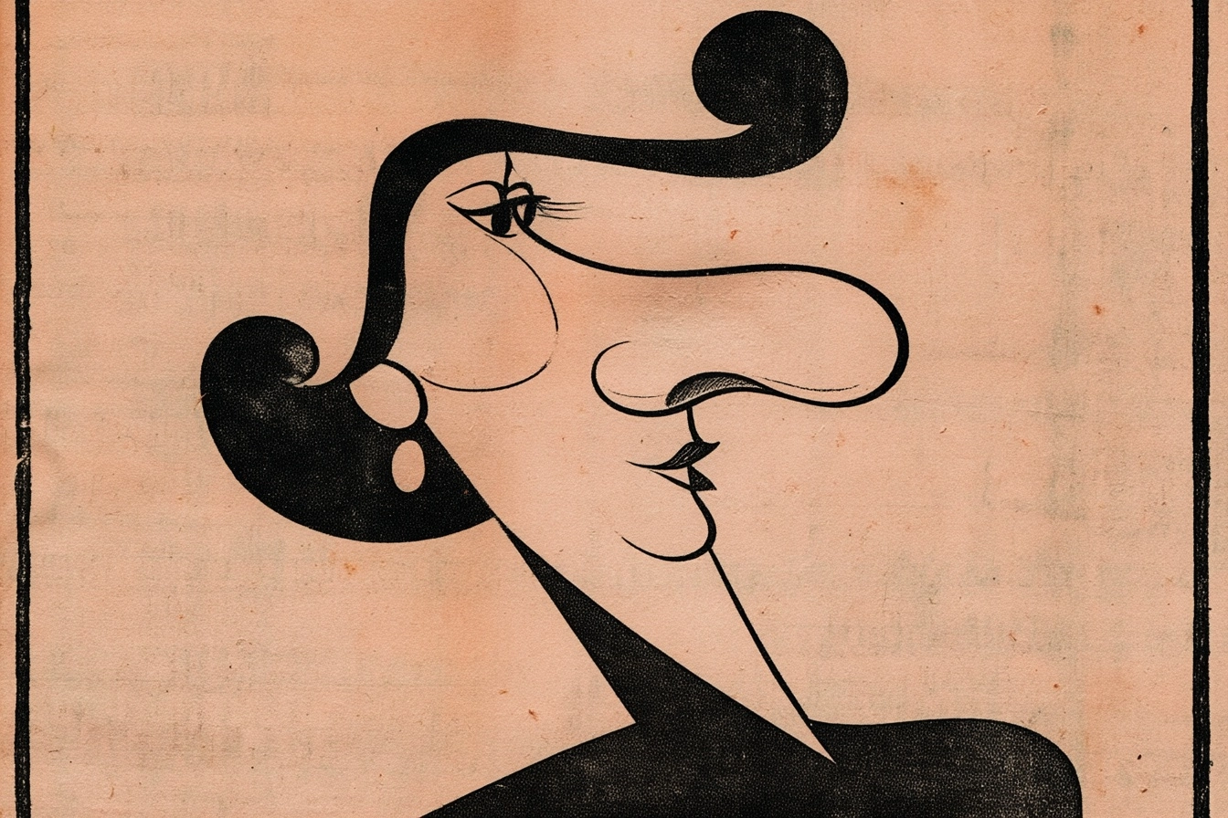 Spanish avant-garde humorous magazine caricature of a woman, inspired by Tono