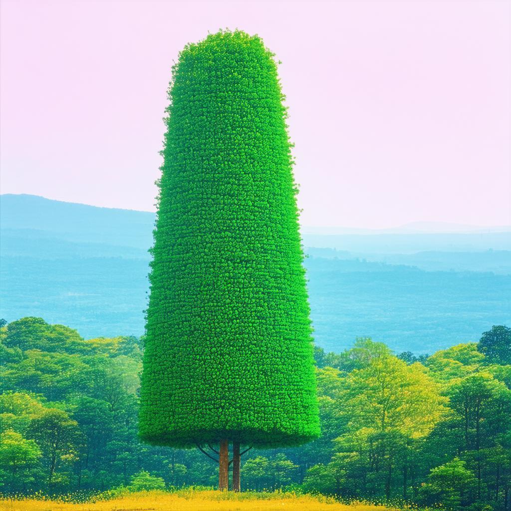 Emerald Cone Home Rising From Lush Nature