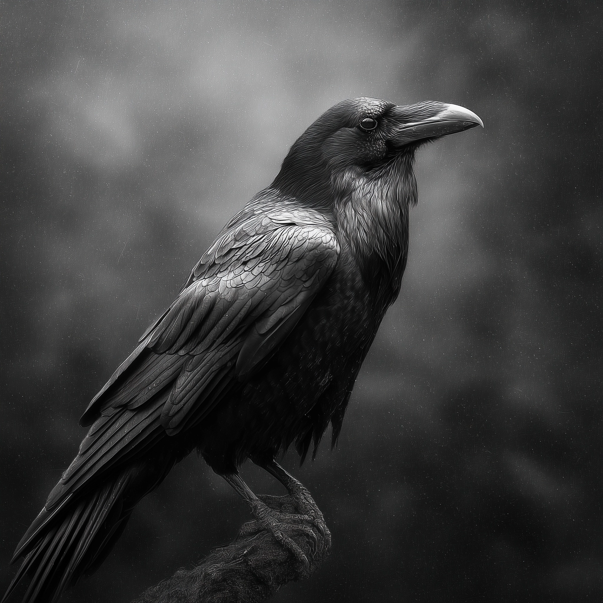 Grunge dark moody realistic raven mist