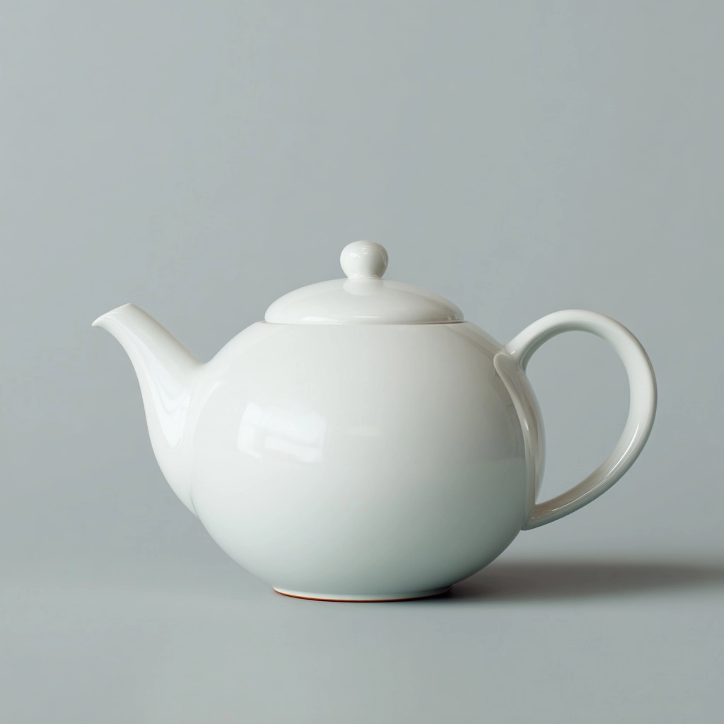 A rounded teapot with a soft and full-bodied silhouette