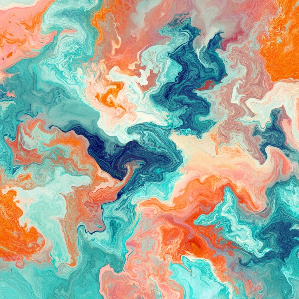 Abstract oil and watercolor composition, fluid multicolor dreamlike background surreal biology