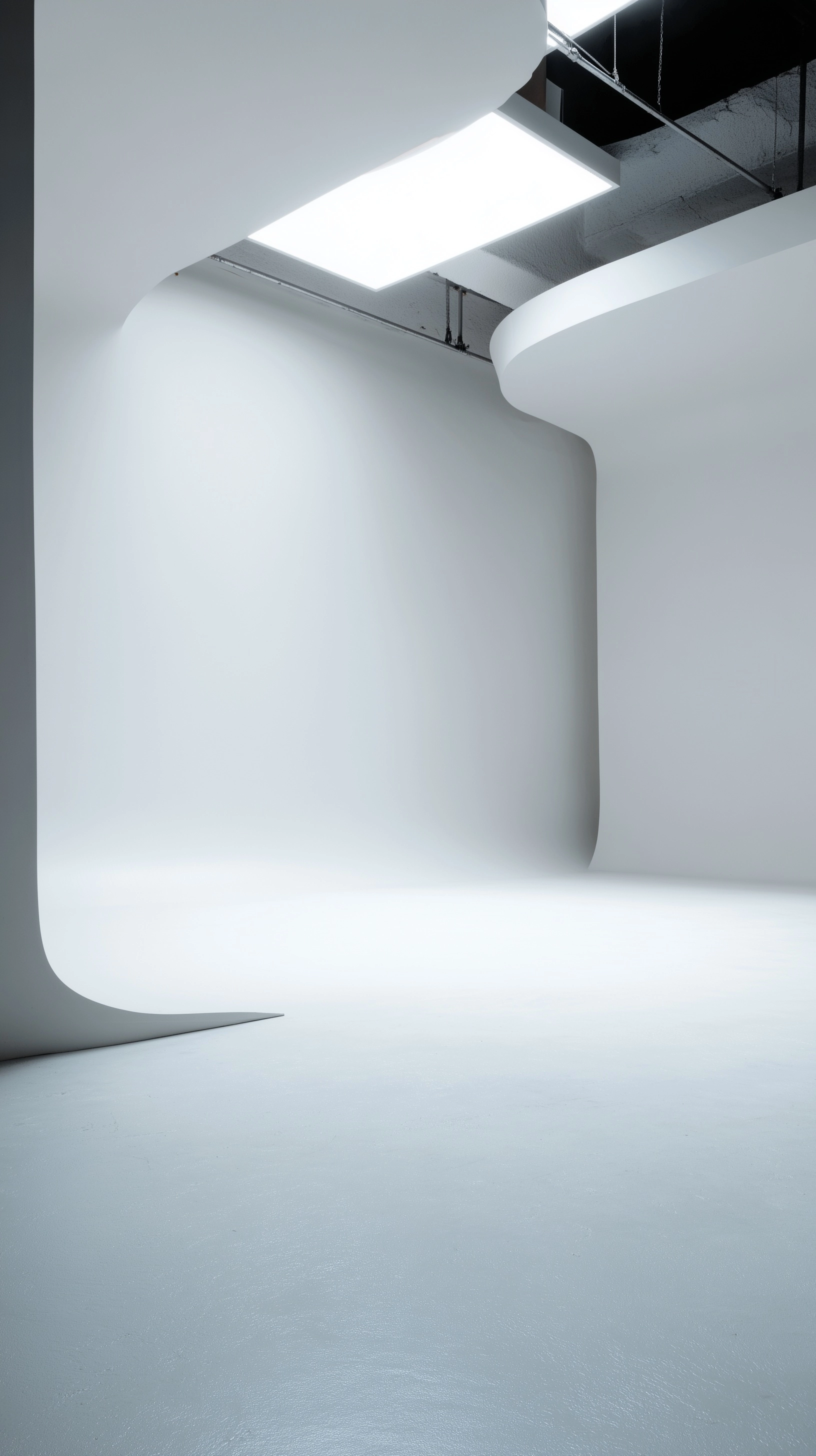 Professional modern clean white photostudio, background, cove