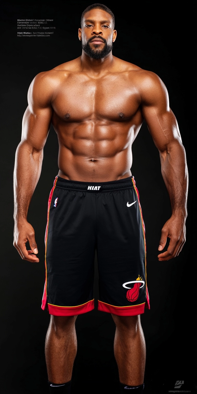 HD photoshoot of NBA Power Forward for the Miami Heat, number 7. He is 6'8"