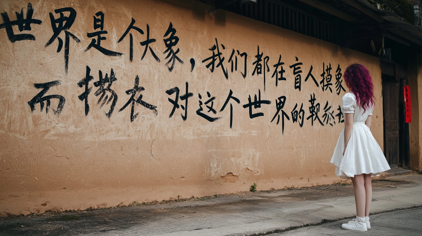 1980s Chinese Village Wall Slogan