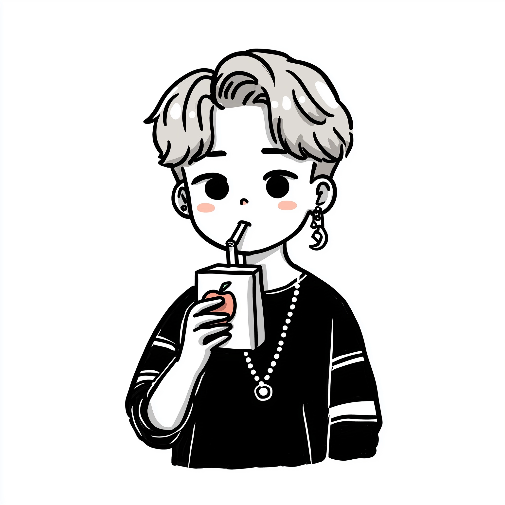 Cute, simple cartoon avatar of an anime boy with short hair
