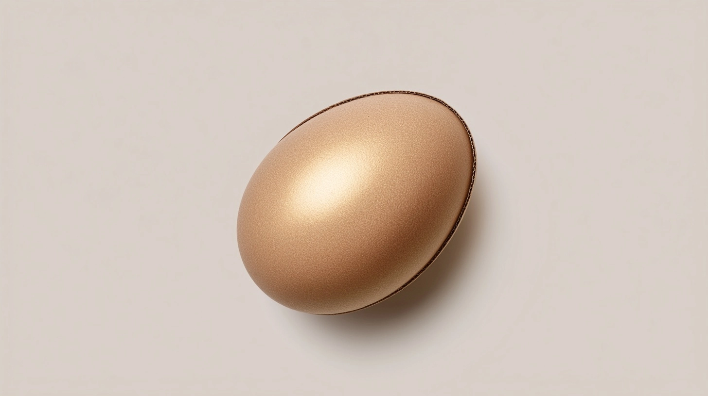 Minimal Easter poster, single kraft paper egg with subtle corrugated edge detail