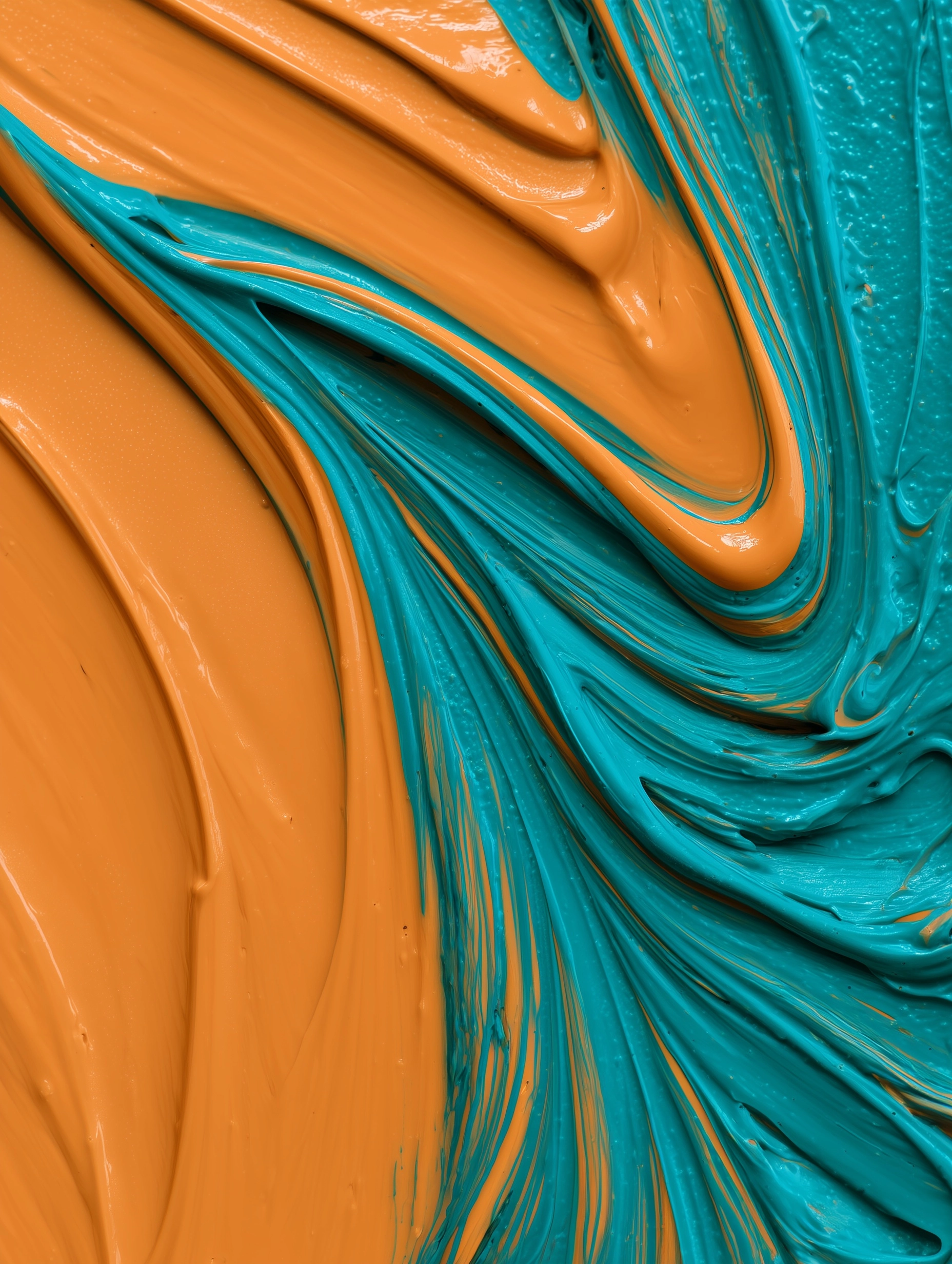 Orange and teal paint